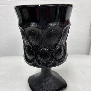 1970’s Noritake Spotlight Vintage Ebony Black Glass Goblets Set of Six (6) RARE